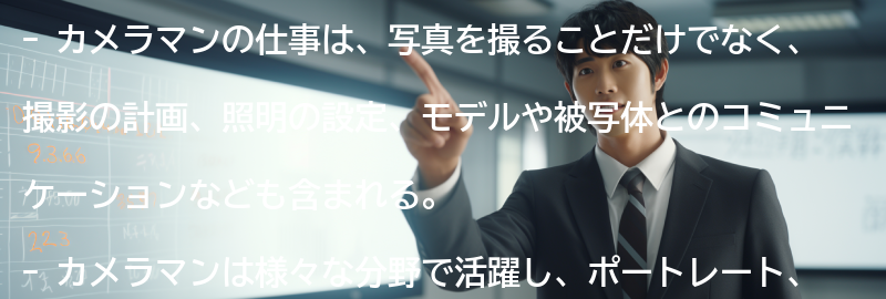 カメラマンとは何をする仕事なのか？の要点まとめ