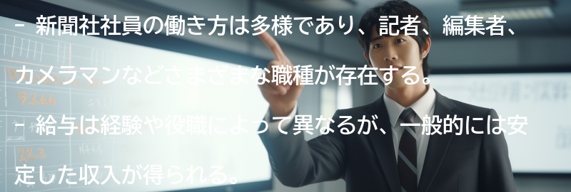 新聞社社員の働き方と給与の要点まとめ