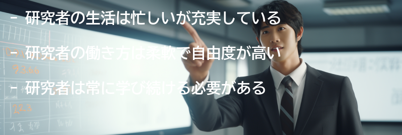 研究者の生活と働き方の要点まとめ