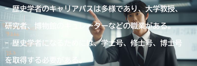 歴史学者のキャリアパスの要点まとめ