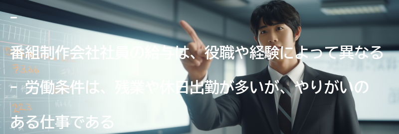 番組制作会社社員の給与と労働条件の要点まとめ