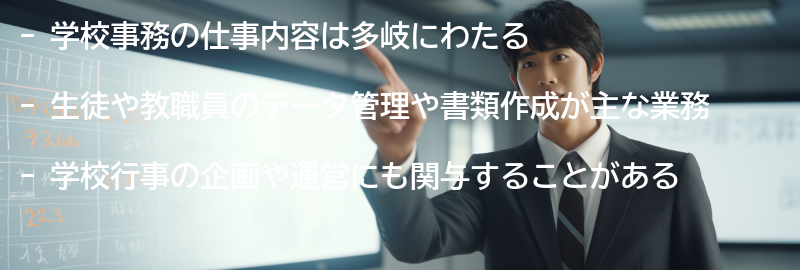 学校事務の仕事内容の要点まとめ