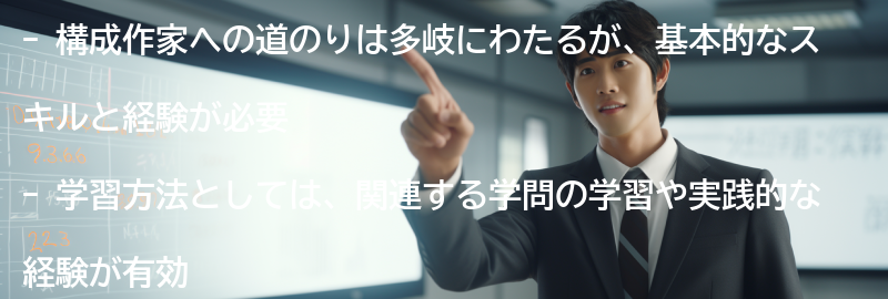 構成作家への道のりと学習方法の要点まとめ