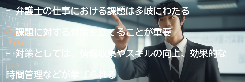 弁護士の仕事における課題と対策の要点まとめ