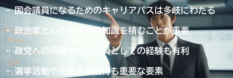 国会議員になるためのキャリアパスの要点まとめ