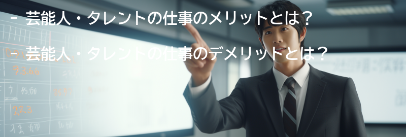 芸能人・タレントの仕事のメリットとデメリットの要点まとめ