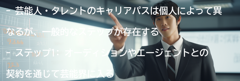 芸能人・タレントのキャリアパスの具体的なステップの要点まとめ