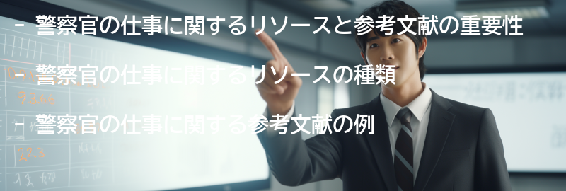 警察官の仕事に関するリソースと参考文献の要点まとめ