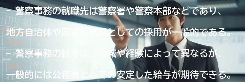 警察事務の就職先と給与の要点まとめ