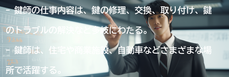 鍵師の仕事内容とは？の要点まとめ