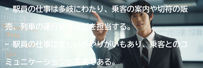 駅員の仕事に関する実際のエピソードと体験談の要点まとめ