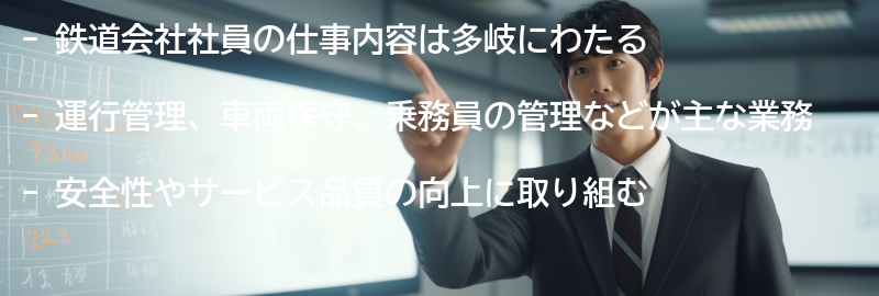 鉄道会社社員の仕事内容の要点まとめ