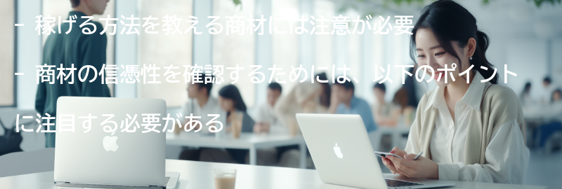 稼げる方法を教えますと謳う商材の見分け方とはの要点まとめ