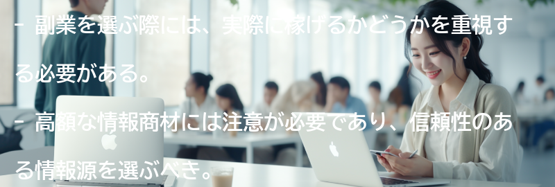 実際に稼げる副業の選び方とはの要点まとめ