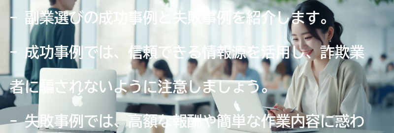 副業選びの成功事例と失敗事例の要点まとめ