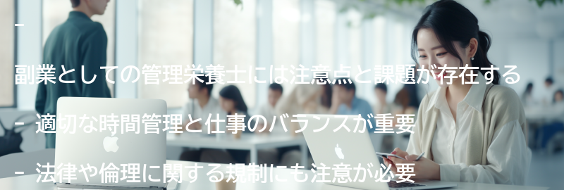 副業としての管理栄養士の注意点と課題の要点まとめ