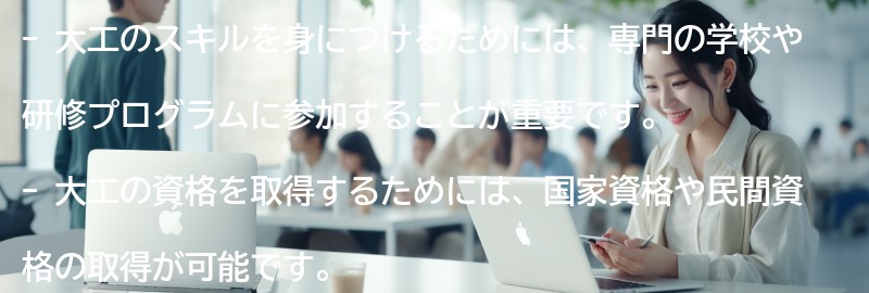 大工のスキルと資格の取得方法の要点まとめ