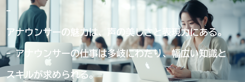 アナウンサーの魅力とは？の要点まとめ