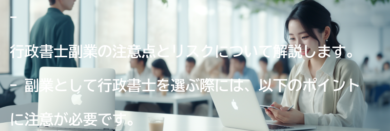 行政書士副業の注意点とリスクの要点まとめ