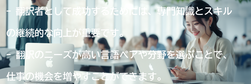 翻訳者としての成功のためのヒントとコツの要点まとめ