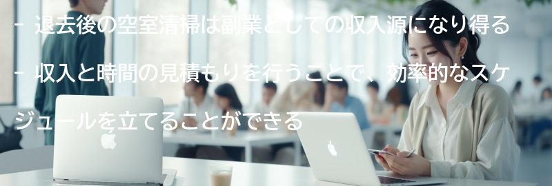 退去後の空室清掃の収入と時間の見積もりの要点まとめ