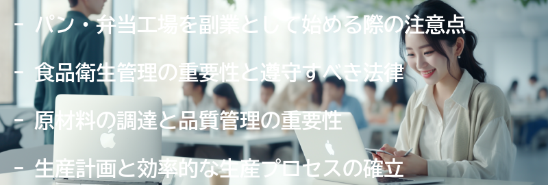 パン・弁当工場の運営における注意点と課題の要点まとめ