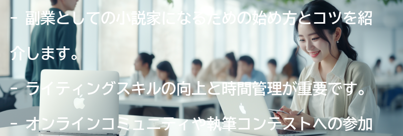 副業としての小説家の始め方とコツの要点まとめ