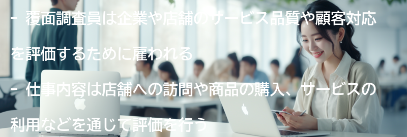 覆面調査員の仕事内容とは？の要点まとめ